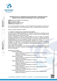Segundo Acta de la Comisi&oacute;n de Selecci&oacute;n