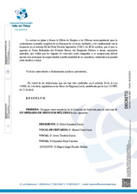Comisi&oacute;n de Selecci&oacute;n de un operario de usos m&uacute;ltiples